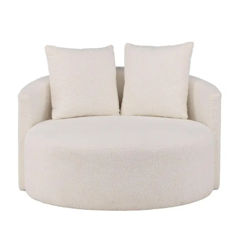 2-Sitzer Sofa Kelso 120cm aus Teddy-Bouclé - Weiß