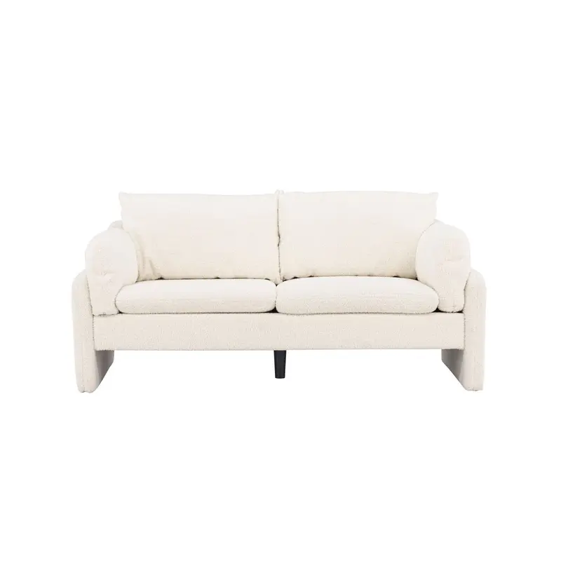 2-Sitzer Sofa Vindel aus Teddy Bouclé - Weiß