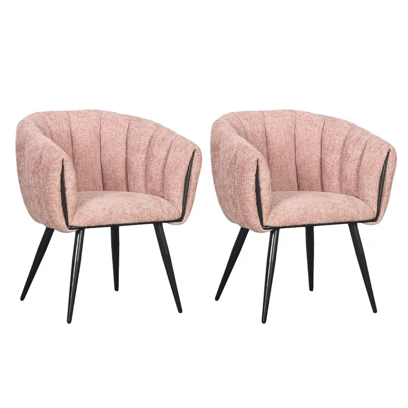 2er-Set Armlehnenstühle Breeze - Pastellrosa