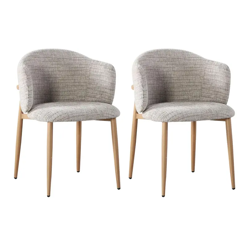 2er-Set Armlehnstühle Osaka - Hellgrau