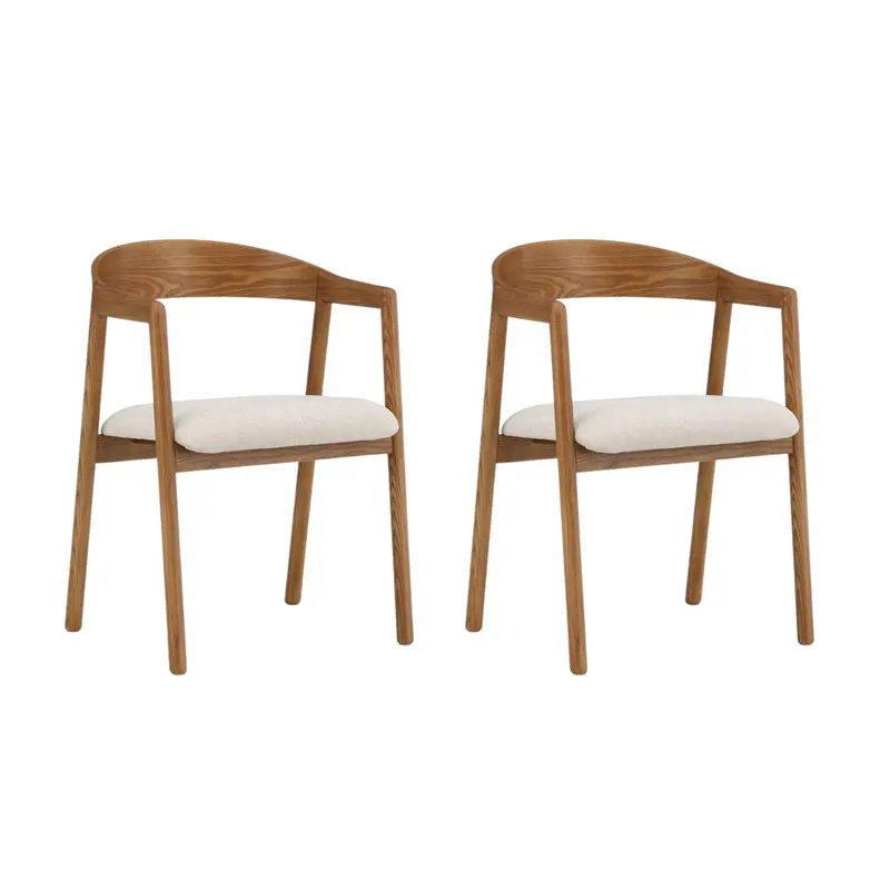 2er-Set Esszimmerstühle Langön - Braun/Beige