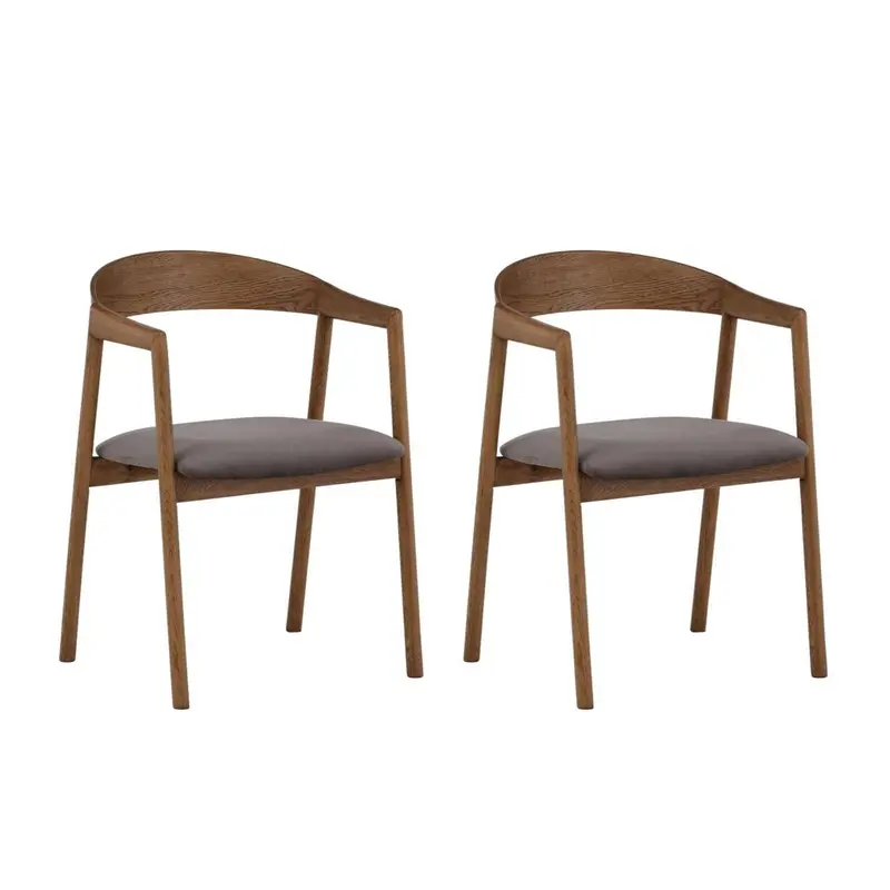 2er-Set Esszimmerstühle Langön - Braun/Grau