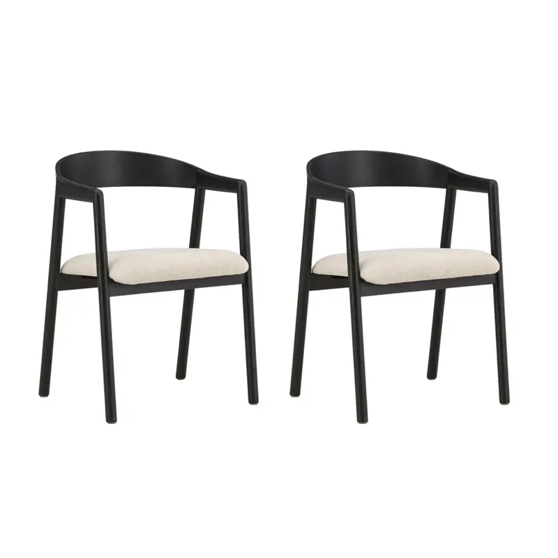 2er-Set Esszimmerstühle Langön - Schwarz/Beige