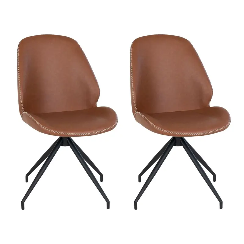 2er-Set Esszimmerstühle Monte Carlo drehbar - Braun