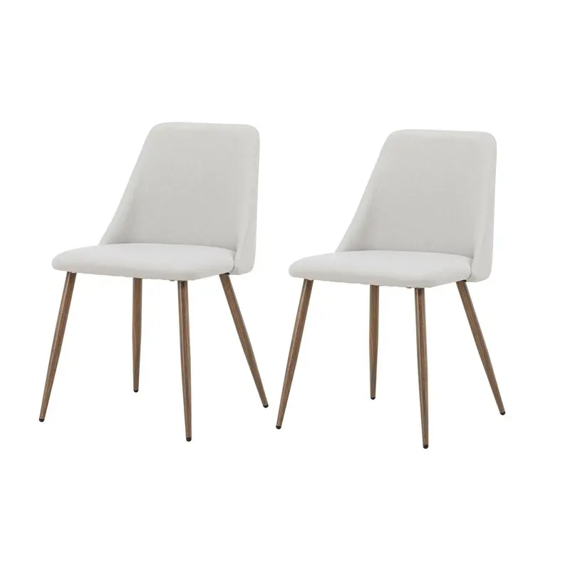 2er-Set Esszimmerstühle Night aus Leinen - Beige & Mokka