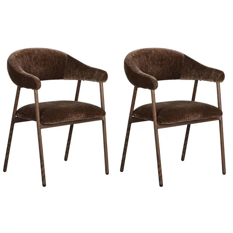 2er-Set Esszimmerstühle Scandi - Dunkelbraun