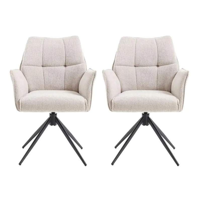 2er-Set Esszimmerstühle Sem drehbar - Beige
