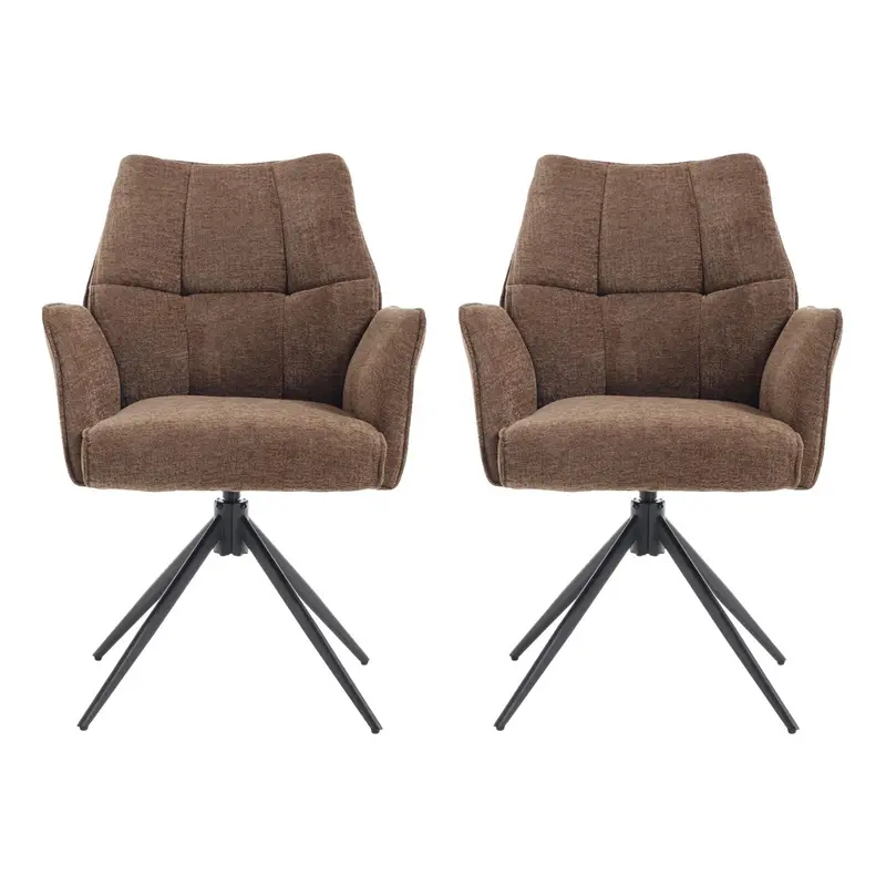 2er-Set Esszimmerstühle Sem drehbar - Taupe