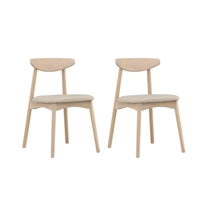 2er-Set Esszimmerstühle Ven aus Eichenholz - Whitewash