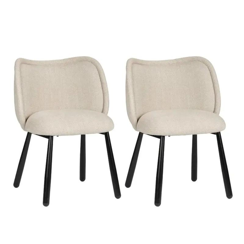 2er-Set Polsterstühle Panda - Beige
