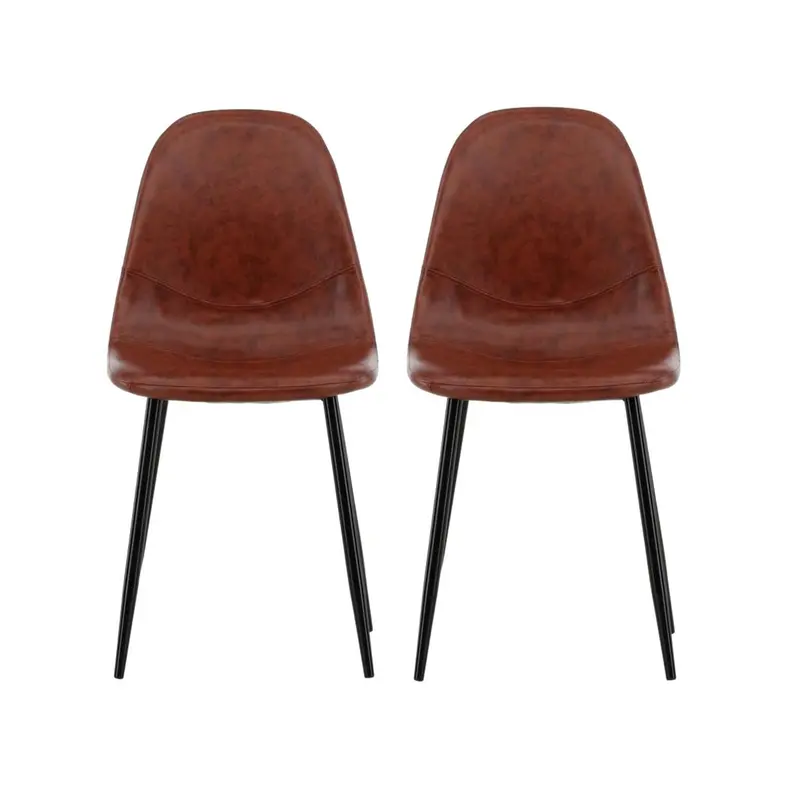 2er-Set Polsterstühle Polar aus Kunstleder - Braun