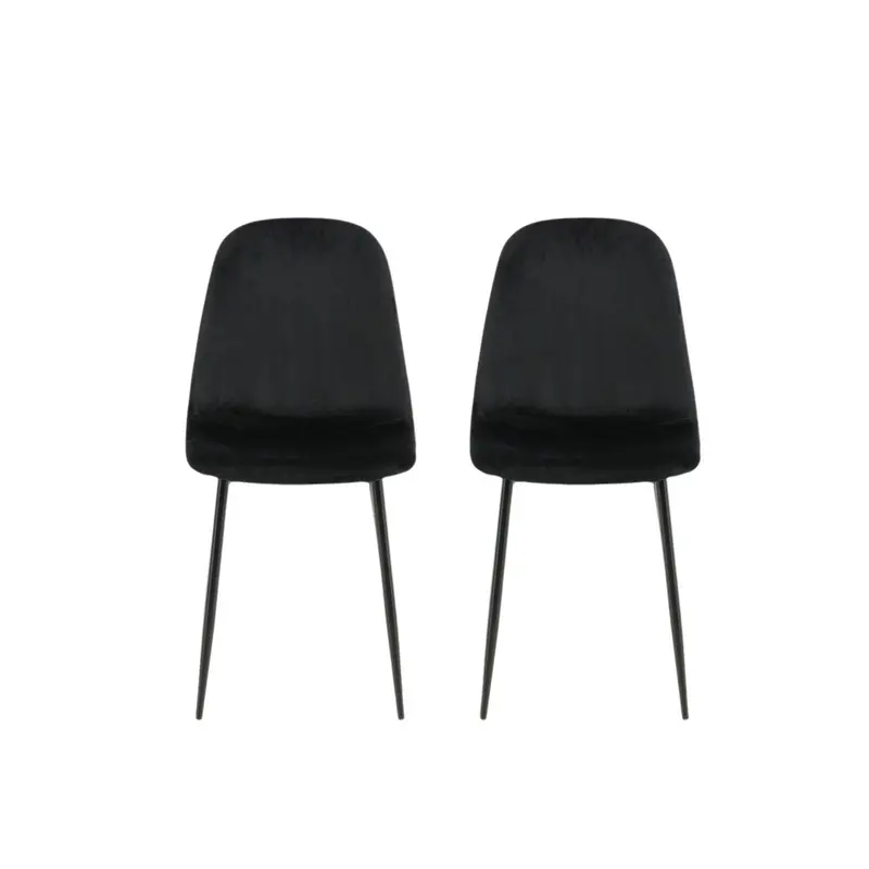 2er-Set Polsterstühle Polar aus Samt - Schwarz