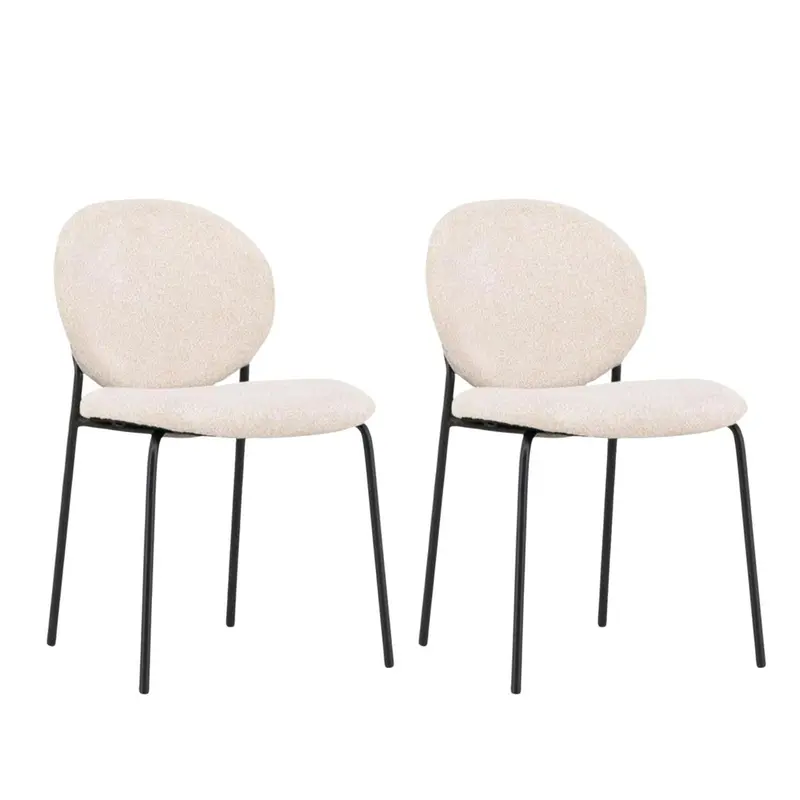2er-Set Polsterstühle Vault aus Leinen - Beige