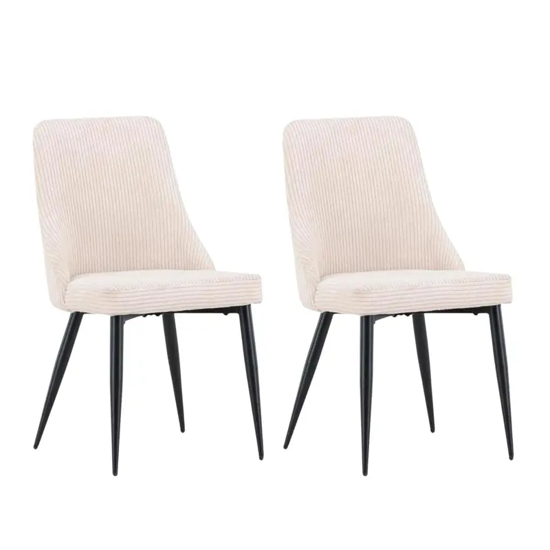 2er-Set Stühle Leone aus Kord - Beige