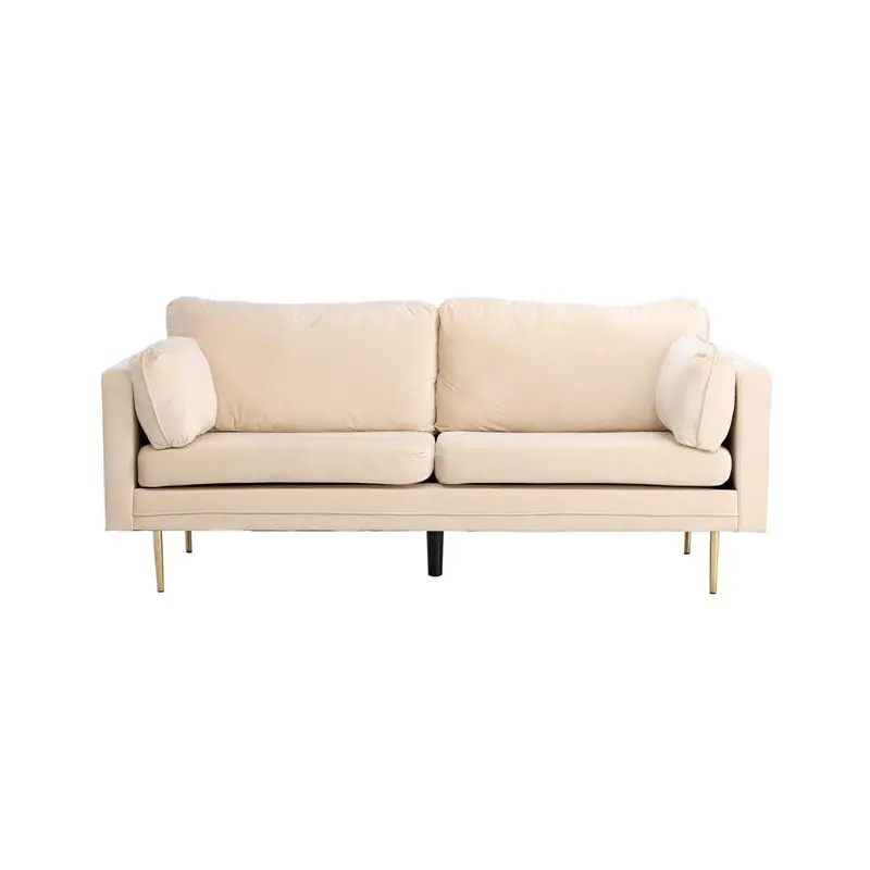 3-Sitzer Sofa Boom aus Samt - Creme