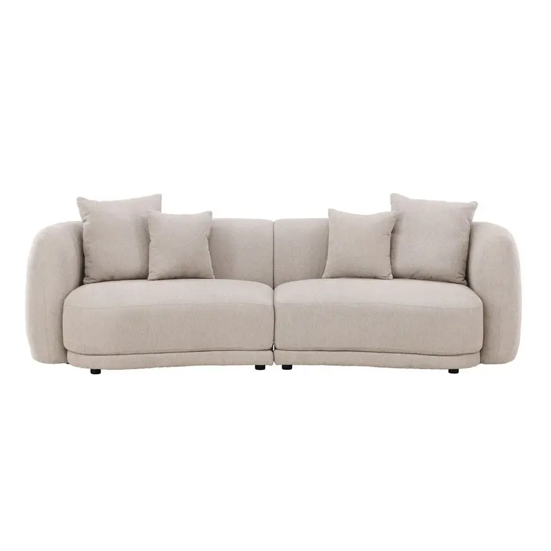 3-Sitzer Sofa Cielo aus Teddy Bouclé - Beige