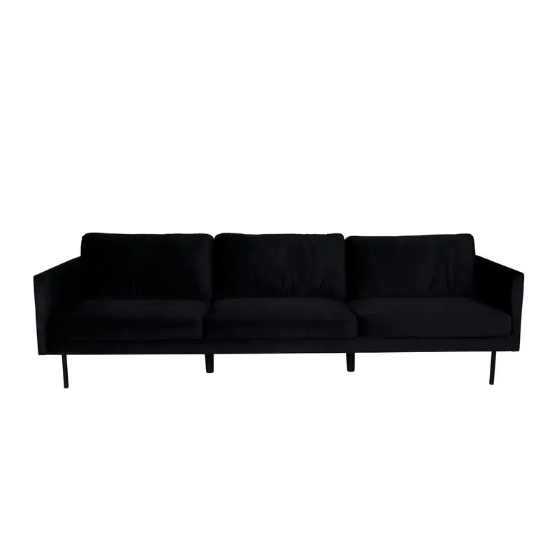 3-Sitzer Sofa Zoom aus Samt - Schwarz