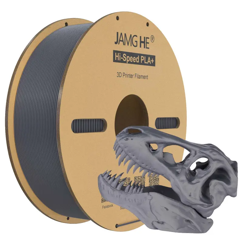 3D-Druckerfilament Jamghe hi speed PLA+ grau, 1,75 mm 1 kg
