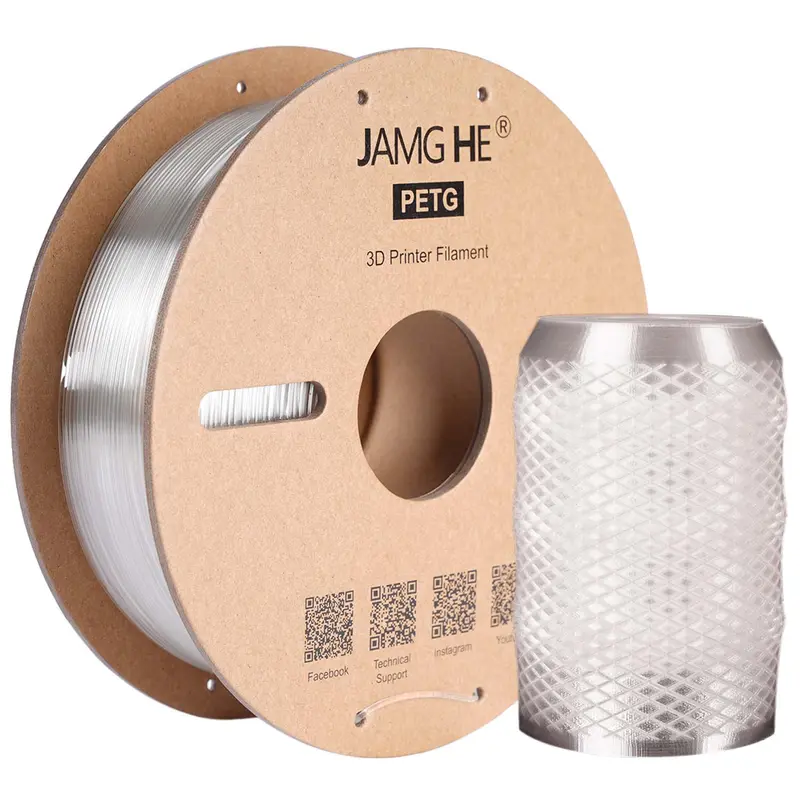 3D-Druckerfilament Jamghe PETG transparent, 1,75 mm 1 kg