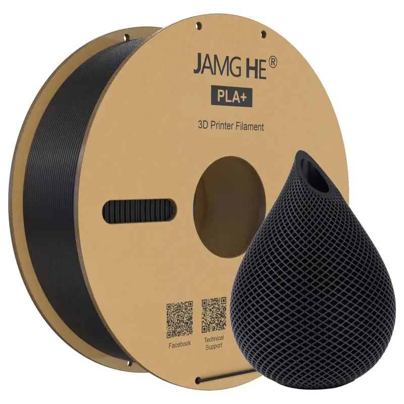 3D-Druckerfilament Jamghe PLA+ schwarz, 1,75 mm 1 kg