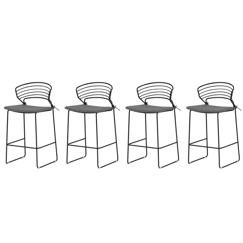 4er-Set Barhocker Milano aus Metall - Schwarz