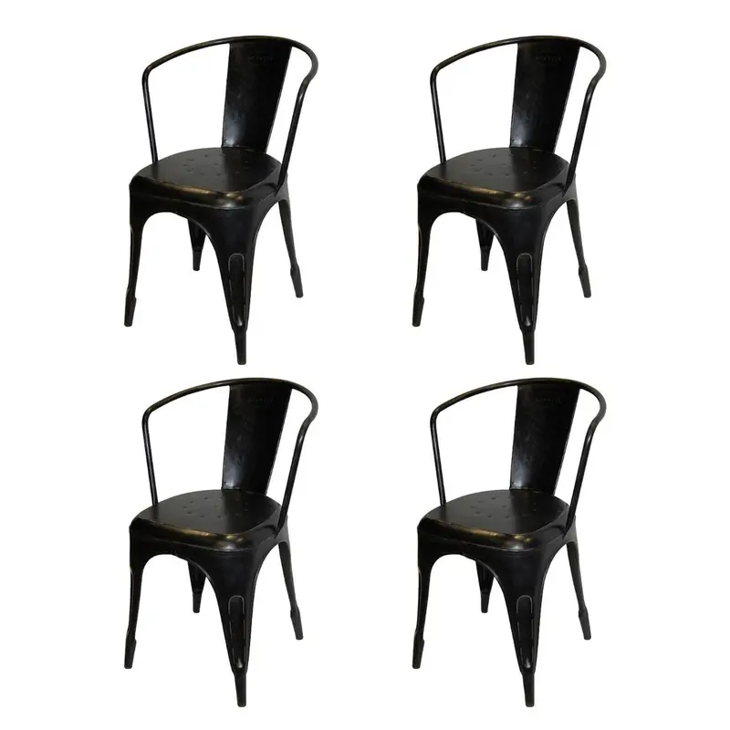 4er-Set Esszimmerstühle Living - Antikschwarz