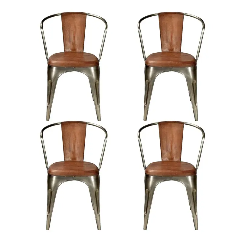 4er-Set Esszimmerstühle Living - Leder glänzend