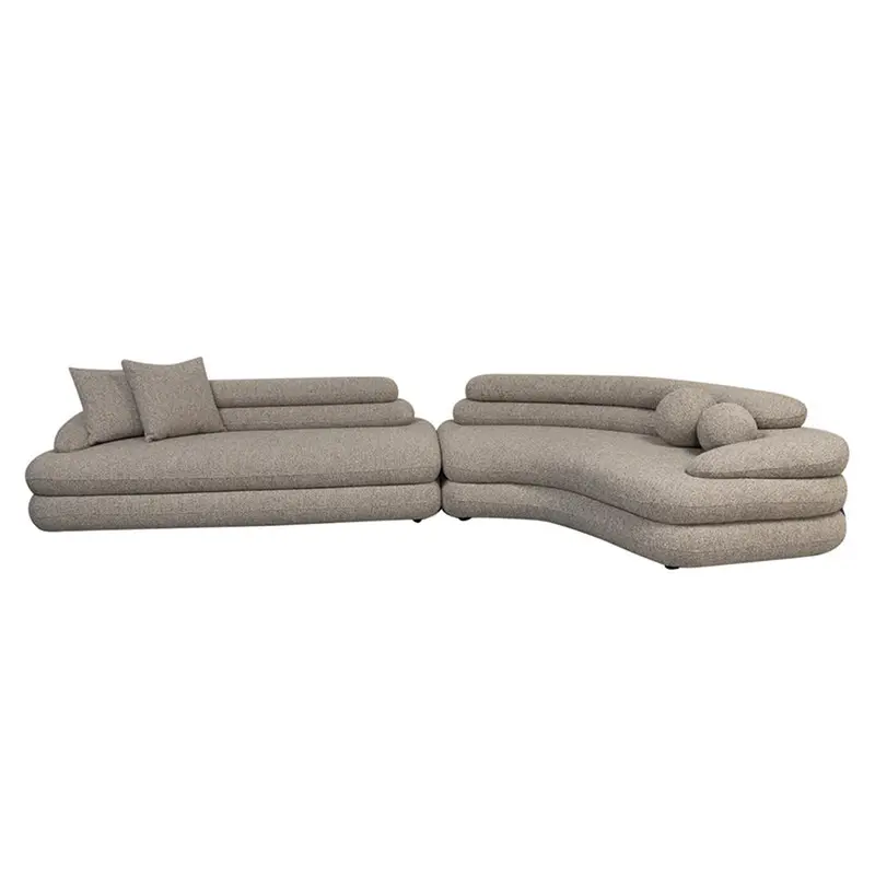 6-Sitzer Sofa Cairo aus Teddy Bouclé - Sand