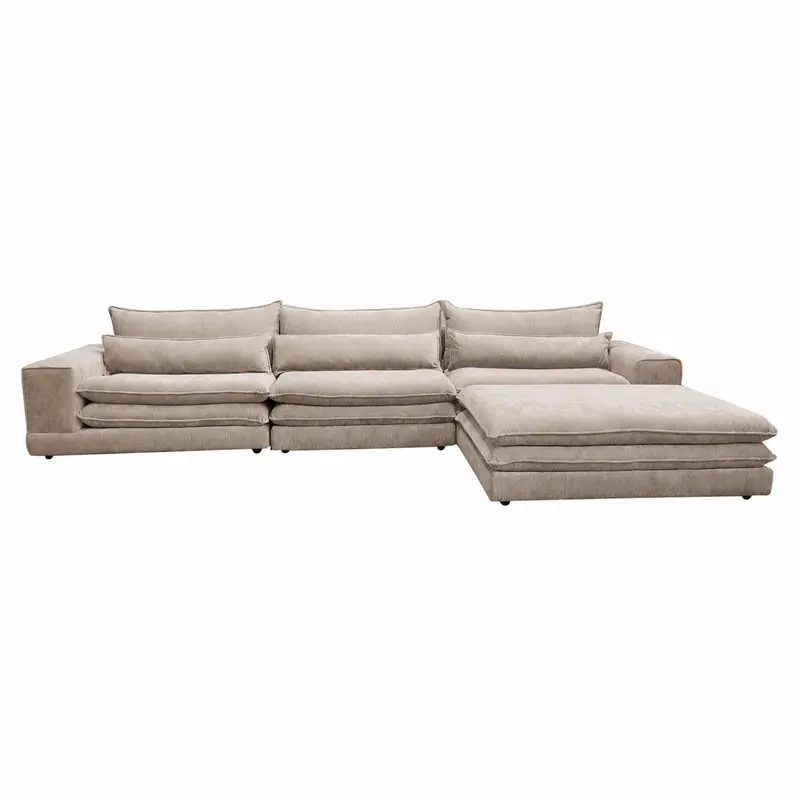 6-Sitzer Sofa London mit Chaiselounge - Beige