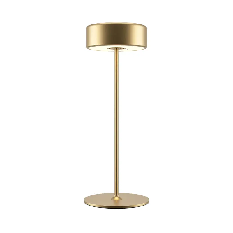 Akku-Tischleuchte – Goldene Oberfläche, Aluminiumgehäuse, Breiter Lichtkegel - AI Collaboration | Maytoni