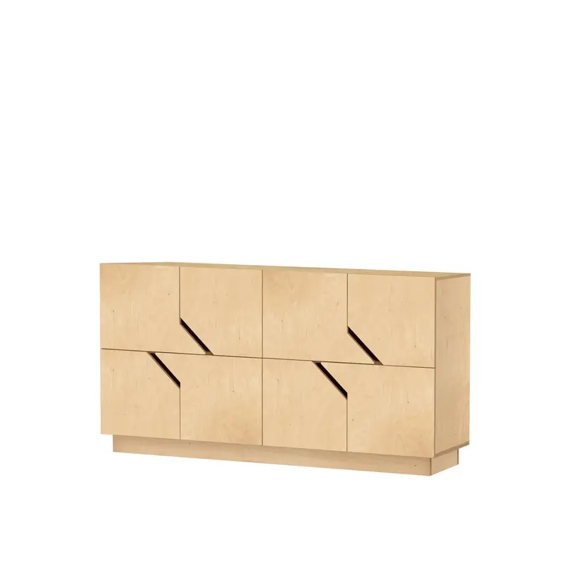 Anrichte Eichenfurniert, Birken-Sperrholz, Soft-Close-Scharniere – Maze | Radis