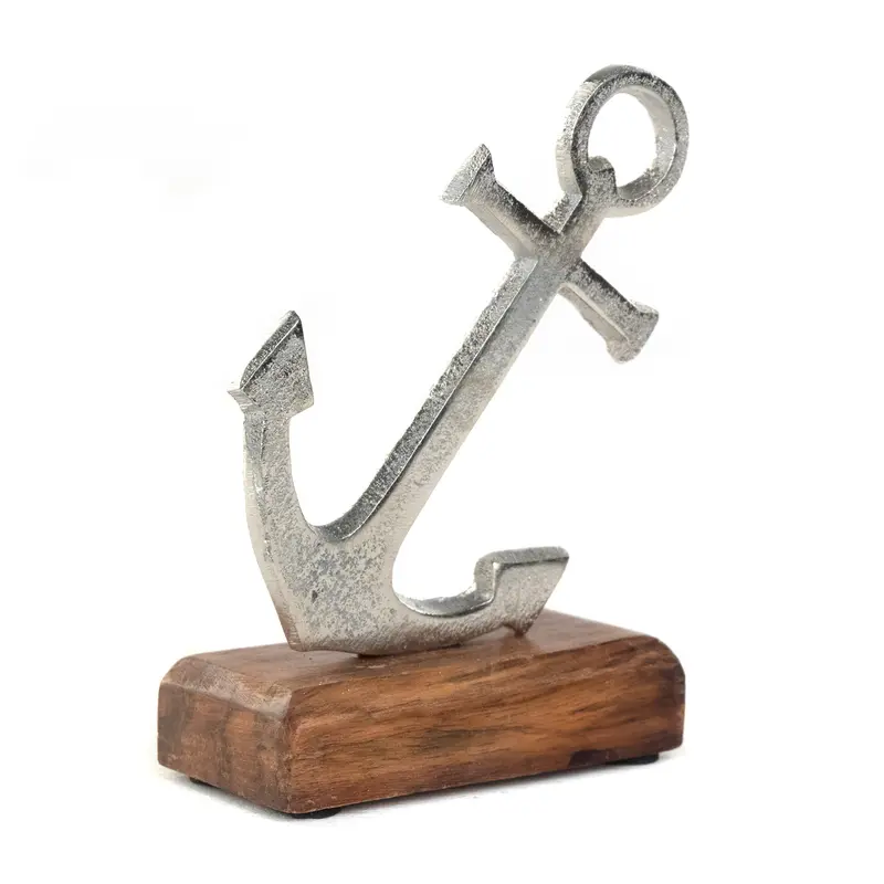 AUFSTELLER "MARITIM" | Mangoholz, Metall, 15 cm | Metallskulptur | Muster