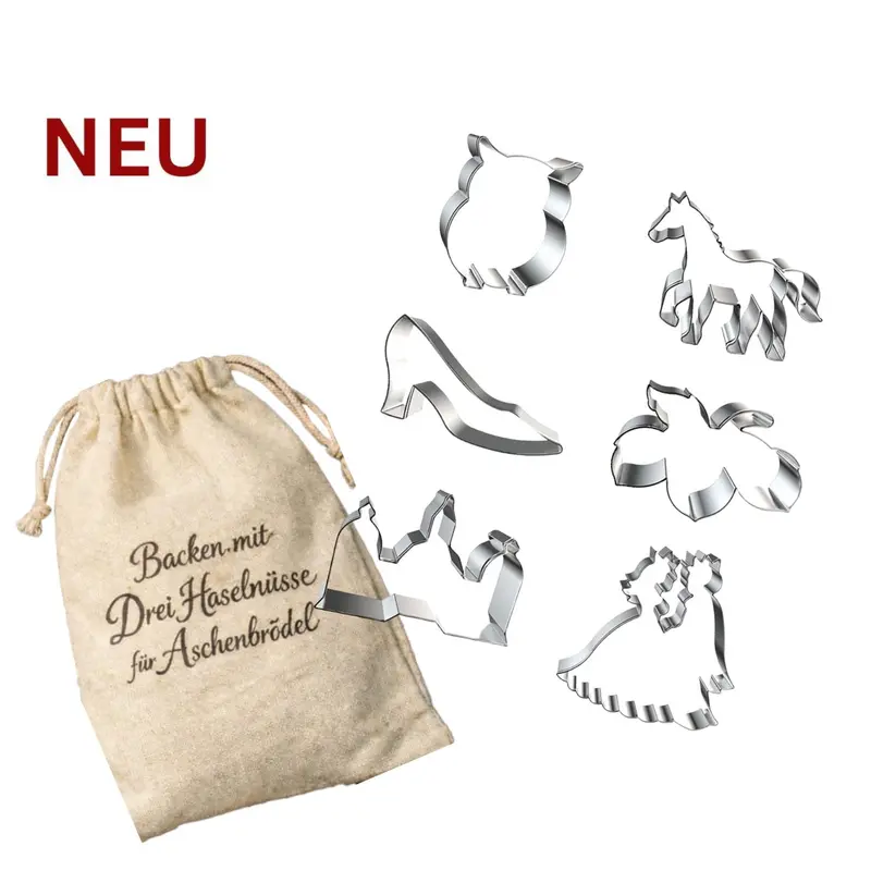 Ausstechförmchen Backen mit "Drei Haselnüsse für Aschenbrödel®", 6er-Set