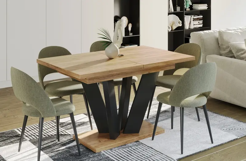 Ausziehbarer Esstisch "Alex" 130-210cm (Eiche Craft Gold)