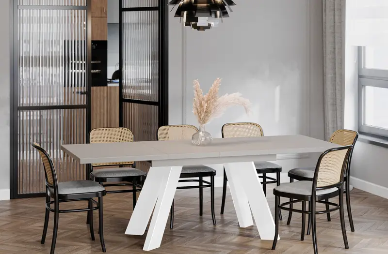 Ausziehbarer Esstisch "Como White" 130-210cm (Kaschmir Beige)