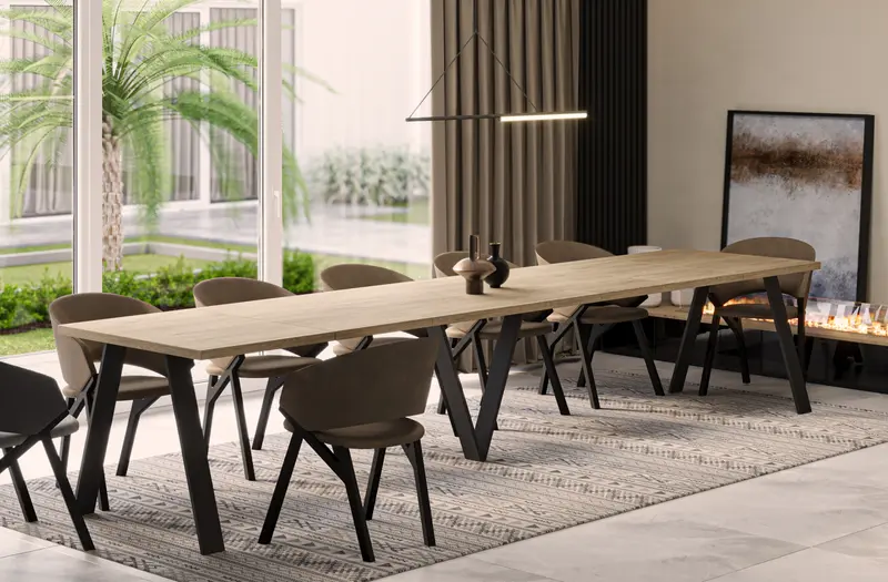 Ausziehbarer Esstisch "Lungo" 130-405cm (Eiche Cremona)