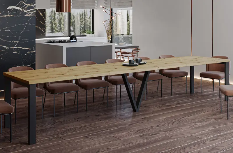 Ausziehbarer Esstisch "Titan" 130-405cm (Eiche Artisan)