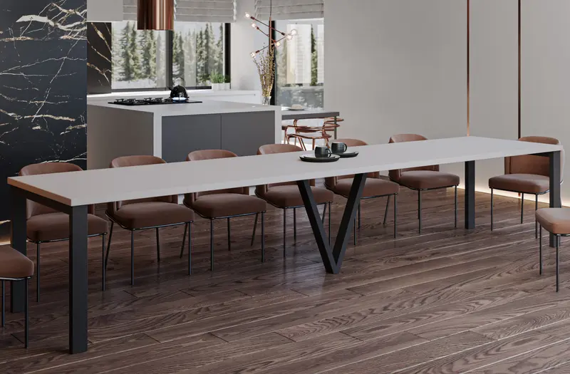 Ausziehbarer Esstisch "Titan" 130-405cm (Kaschmir Beige)