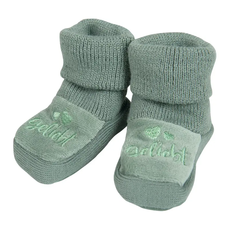 Baby Söckchen "geliebt" salbei