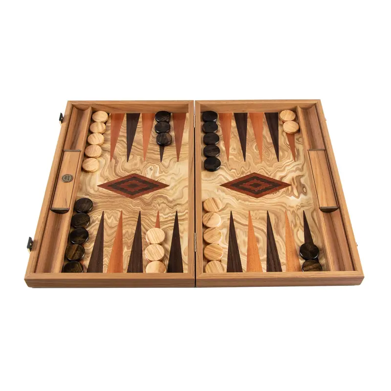 Backgammon Olive-Intarsie (mittel)