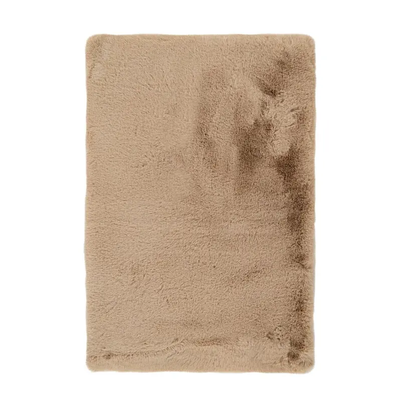 Badematte – Kunstfell Oberfläche, Hoher Flor, Beiger Farbton, 40 x 60 cm - Rabbit 425 | Kayoom