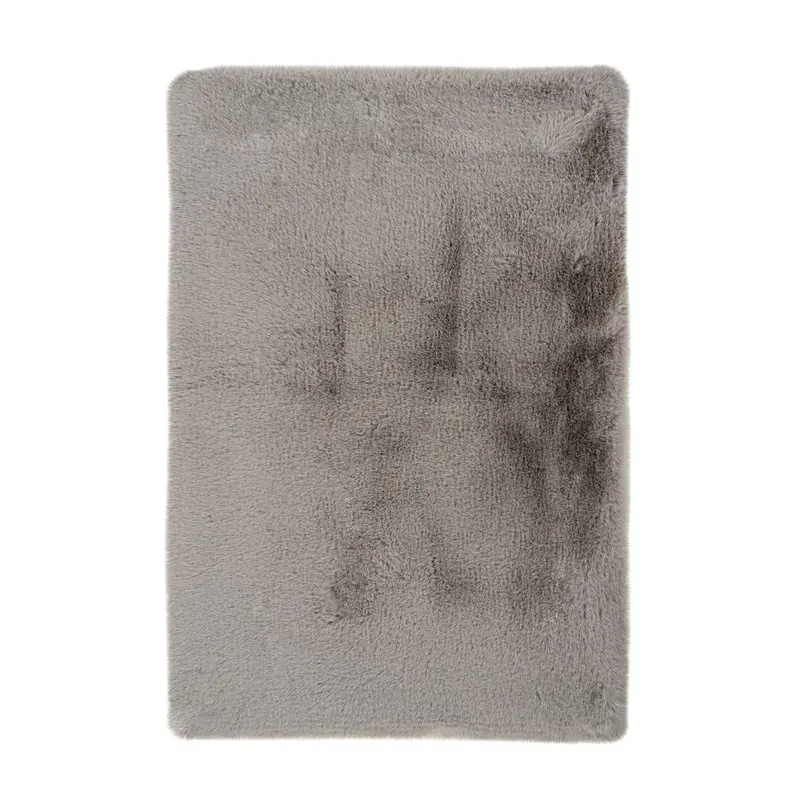 Badematte – Kunstfell Oberfläche, Hoher Flor, Hellgrauer Farbton, 65 x 100 cm - Rabbit 325 | Kayoom