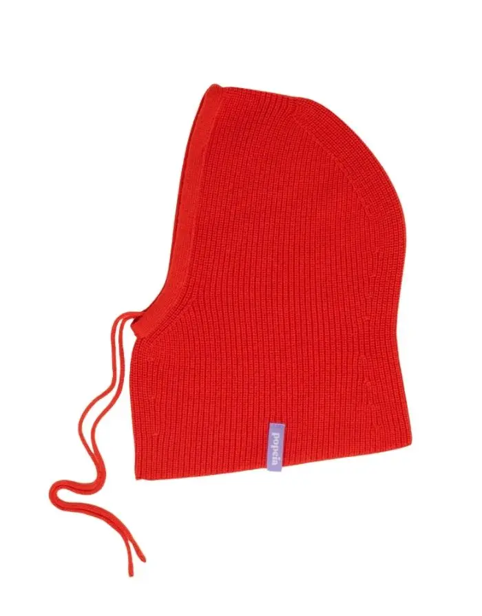 Balaclava aus Merinowolle I Popeia Rot