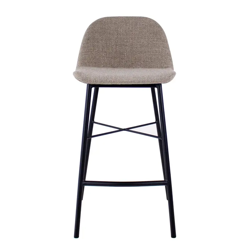 Barhocker – Texture Stoff, Stahlgestell Schwarz, Graue Farbe - Jade | Kick Collection