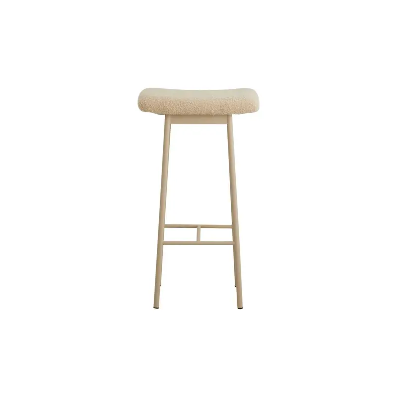 Barhocker ZALA mit Sitz aus Teddy Bouclé - Beige