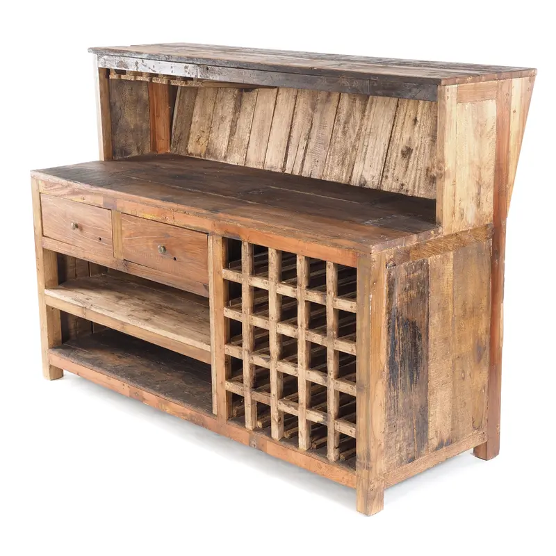 BARSCHRANK "PUREWOOD" | 150x110x55cm (BxHxT), Hausbar, Verkaufstresen | Farbe