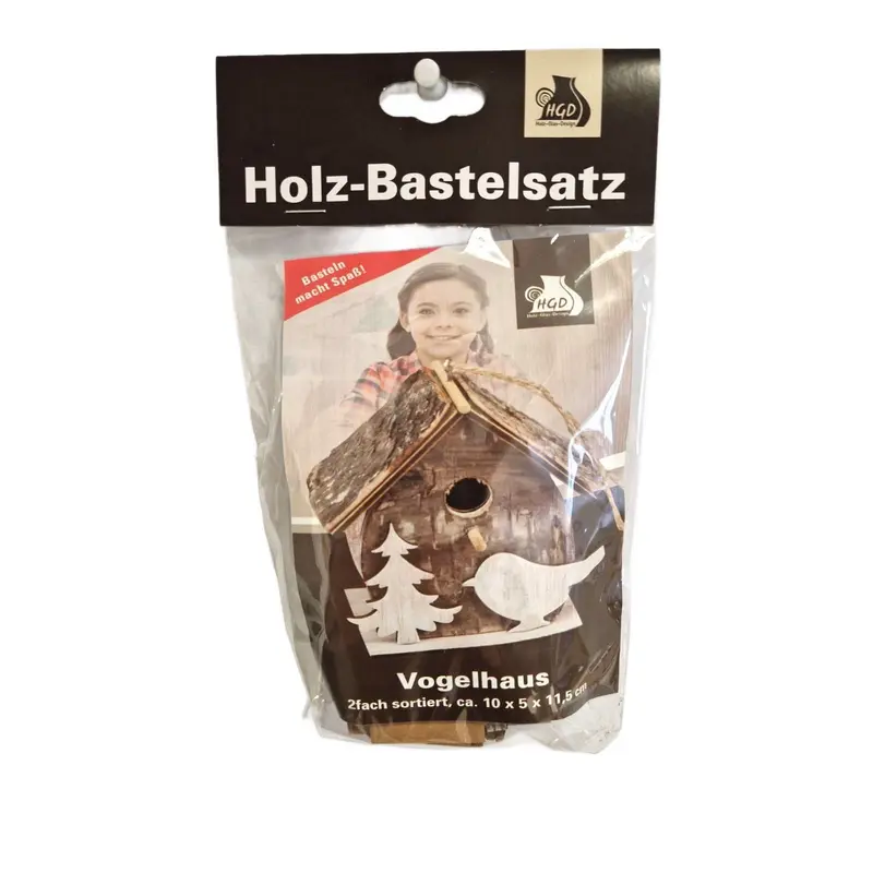 Bastelsatz "Vogelhaus", natur, 6,5 cm