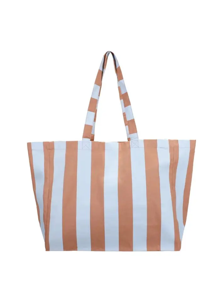 Beachbag mit Streifen I Cloud Blue & Maple Whirl