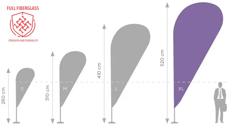 Beachflag PRO-Mast aus Aluminium und Glasfaser