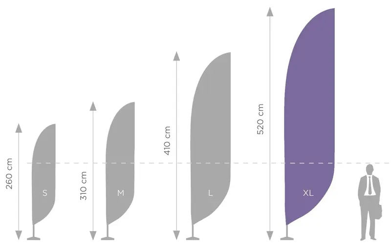 Beachflag Standard-Mast aus Aluminium und Glasfaser